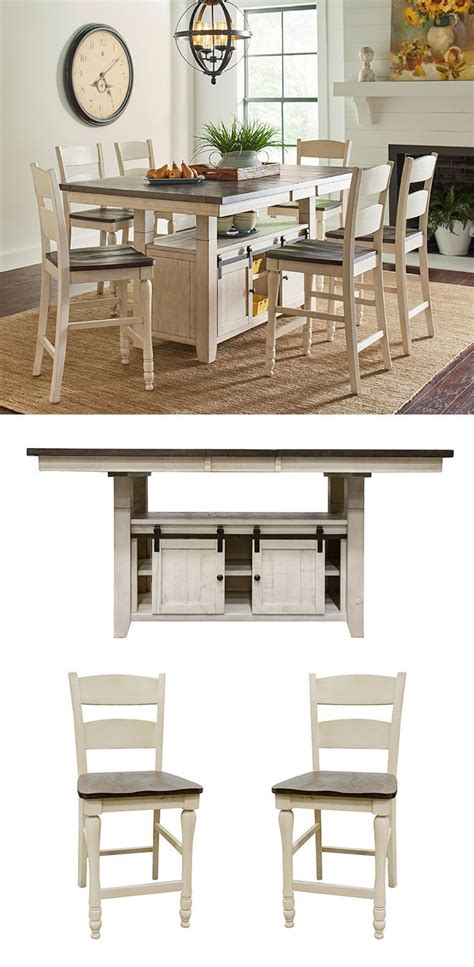 Check spelling or type a new query. Madison County Vintage White Hi/Low Table & 6 Ladderback ...