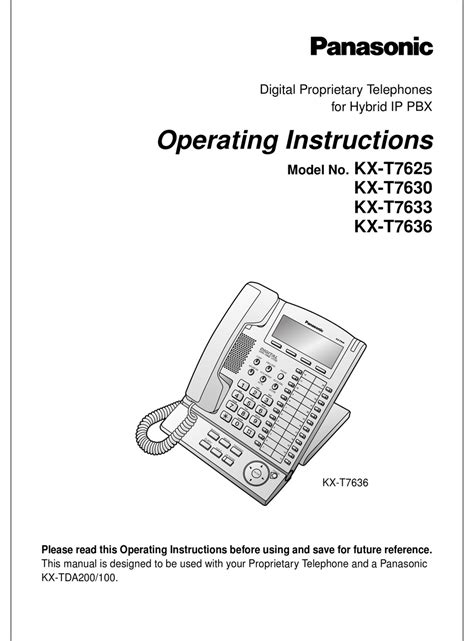 PANASONIC KX-T7636 OPERATING INSTRUCTIONS MANUAL Pdf Download | ManualsLib