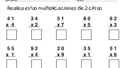 Fichas Multiplicaciones Por Una Cifra Ficha Multiplicaciones Por Una