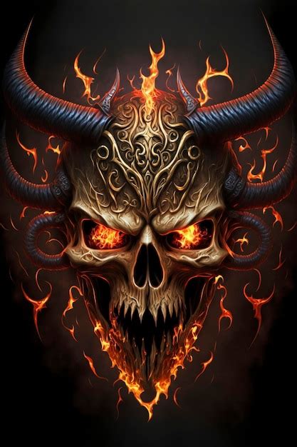Premium Ai Image Demon Skull