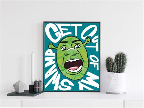 Shrek Shrek Art Shrek Art Print Shrek Wall Art Pantano Etsy Images And Photos Finder