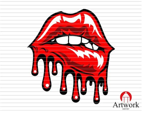 Dripping Lips Red Girl Mouth Lips Svg Bite Lips Sexy Lips Etsy Canada
