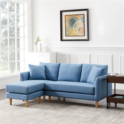 Uhomepro Convertible Sectional Sofa Couch 74w L Shaped Couch With Modern Polyester Fabric For