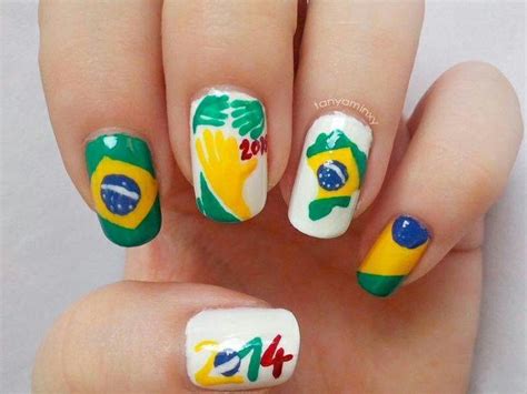 10 Best Fifa World Cup 2014 Brazil Nail Art Designs Flags Nails