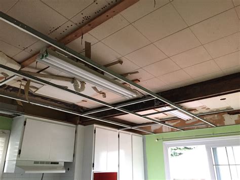 Usg donn brand 15/16 in. Kitchen Progress: Removing a Kitchen Drop Ceiling | And ...