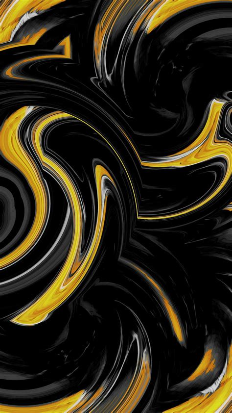 Black And Yellow Abstract Liquid Paint Hd Phone Wallpaper Peakpx