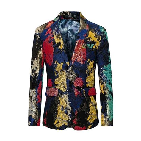 Colorful Abstract Printed Blazer With Images Mens Fashion Blazer