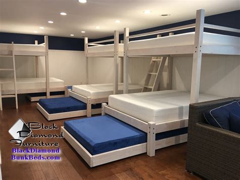 A standard twin bunk is about 40 inches wide and 77 inches long. Beach House Custom Bunk Bed