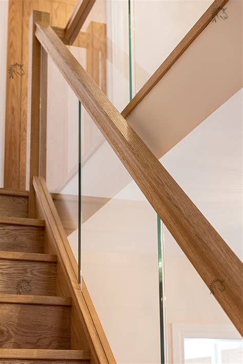 Preston Oak Staircase With Recessed Glass Balustrade Luxury Staircase