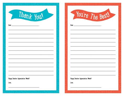 Free Thank You Note Templates 101 Activity