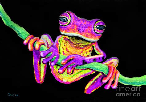 Purple Frog On A Vine Painting By Nick Gustafson Fine Art America