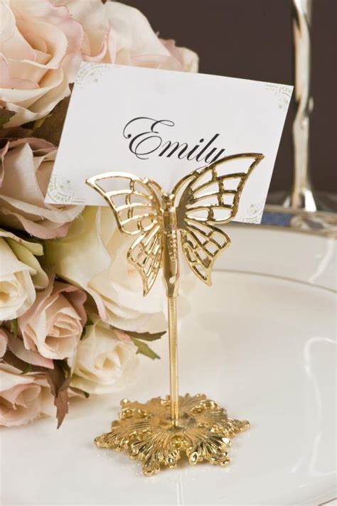 Wedding Gold Butterfly Place Card Holders X 4 Wedding Wish