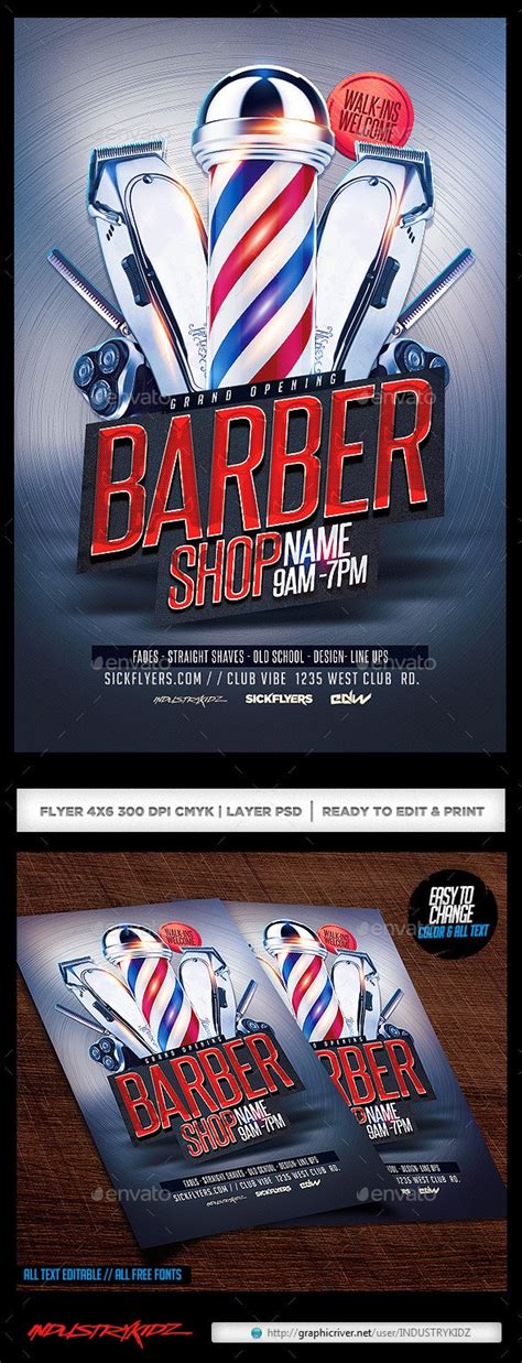 Barbershop Flyer Print Templates Graphicriver
