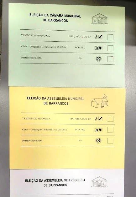 Estado De Barrancos Eleições Autárquicas 2021 Exposição Das Provas Tipográficas Dos Boletins