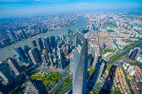 View Of Shanghai From The Top Of Shanghai Tower Which Is 632 Meters