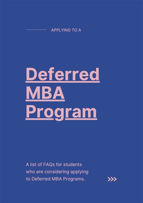 The Deadline To Apply To Deferred Mba Is Coming Up I Compiled Tips