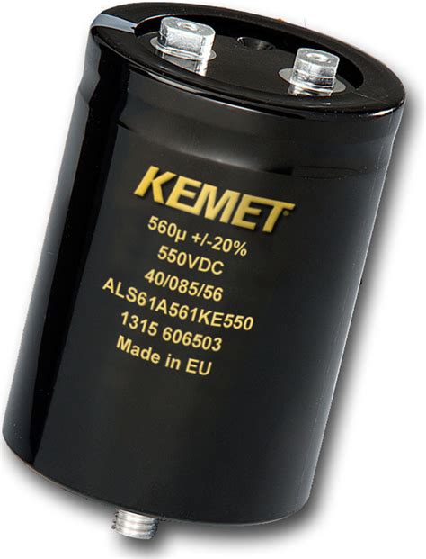 Kemet Announces New Screw Terminal Aluminum Electrolytic Capacitors