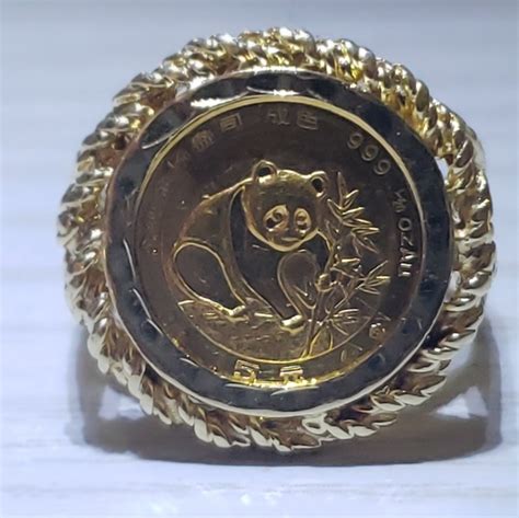 Jewelry 14k Yellow Gold 1988 Yuan Panda Coin Ring 999 12 Poshmark