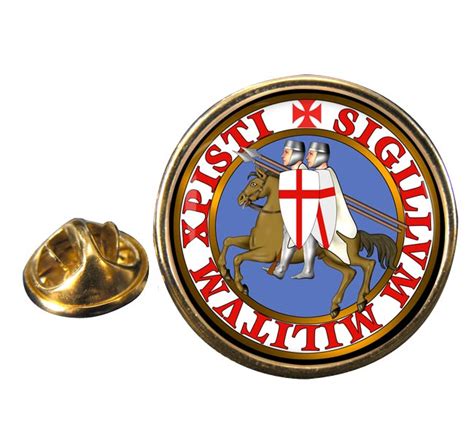 Uk T Shop Knights Templar Seal Round Pin Badge