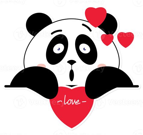 Panda Love Valentine Cartoon Cute 17189155 Png
