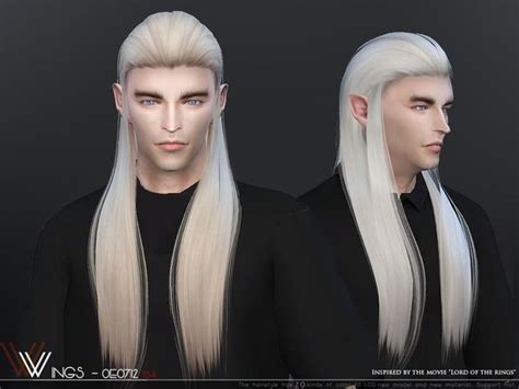 Wings Male Oe0712 Hair For The Sims 4 Long Hairstyles Sims 4 Hair