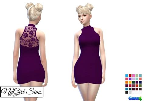 Mock Neck Lace Back Mini At Nygirl Sims Sims 4 Updates