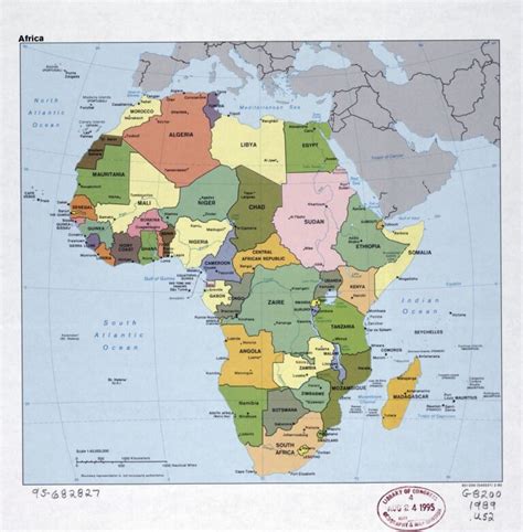 🥇 【 Mapa Político De África Con Las Marcas De Las Capitales Ciudades Importantes Y Nombres De