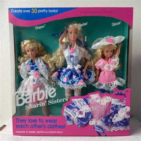 barbie sharin sisters t set barbie skipper and stacie dolls 1992 mattel new 49 95 picclick
