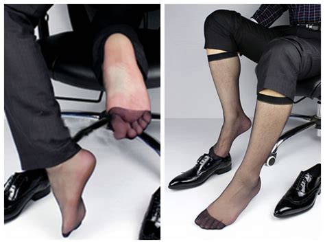 Fashion Mens Business Socks Gay Ultra Sheer Dress Socks Long Visual