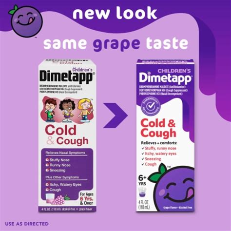 Dimetapp Childrens Cold And Cough Grape Flavor Medicine 4 Fl Oz Kroger