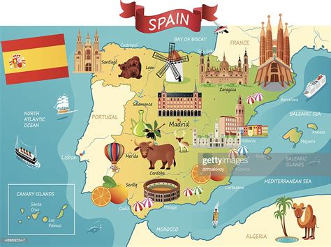 Cartoon Map Of Spain High Res Vector Graphic Getty Images
