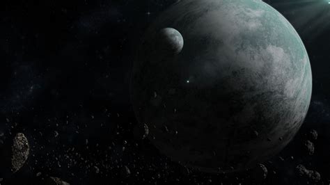 Download Wallpaper 2560x1440 Planet Satellite Space