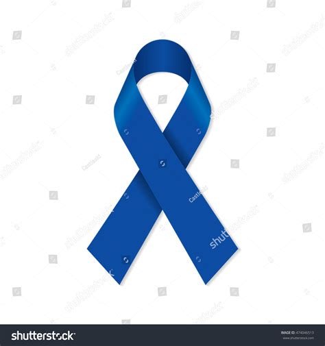 Navy Blue Awareness Ribbon Colon Cancer Stock Vector Royalty Free