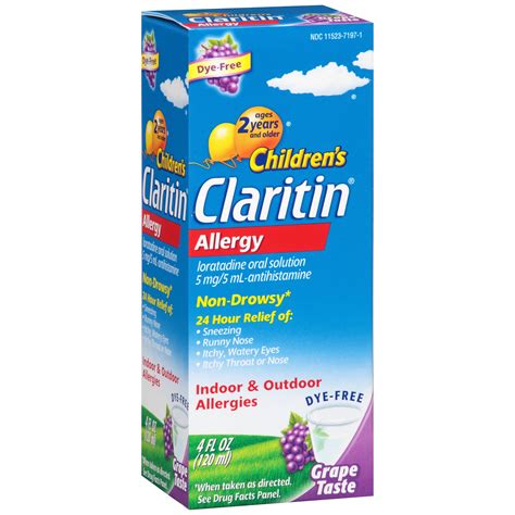 Childrens Claritin Non Drowsy Grape Allergy Relief Liquid 4 Fl Oz