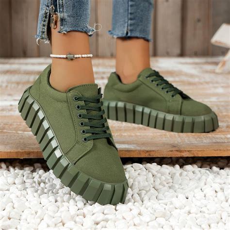 Fashion Color Soft Lightweight Shoes Solid Sneakers Womens Platform