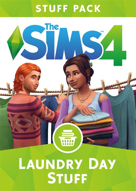 The Sims 4 Laundry Day Stuff Official Logo Box Art Renders