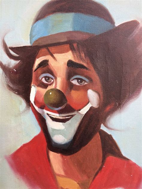 Vintage Hobo Clown Oil Painting Creepy Cute Clown Artwork Etsy