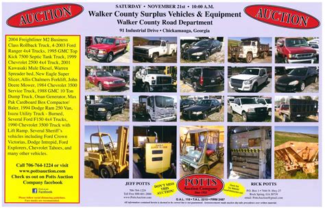 Walker County Surplus Vehicle And Equipment Auction Is November 21st