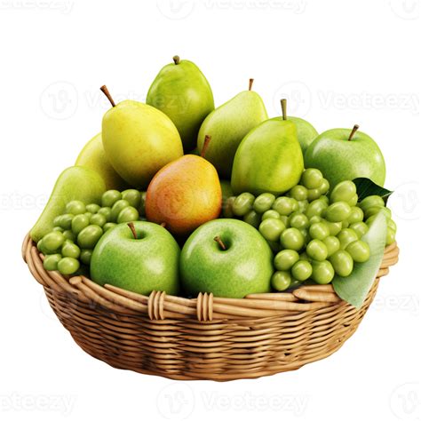 Fresh Fruit Basket Fresh Fruits Basket Colorful Fruits Green Fruits Png
