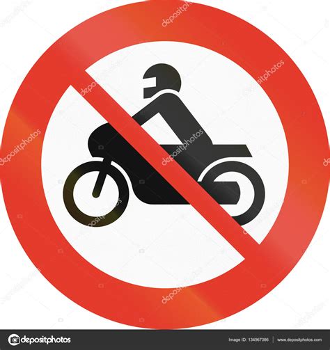 Norwegian Regulatory Road Sign No Motorcycles — Stock Photo © Jojoo64