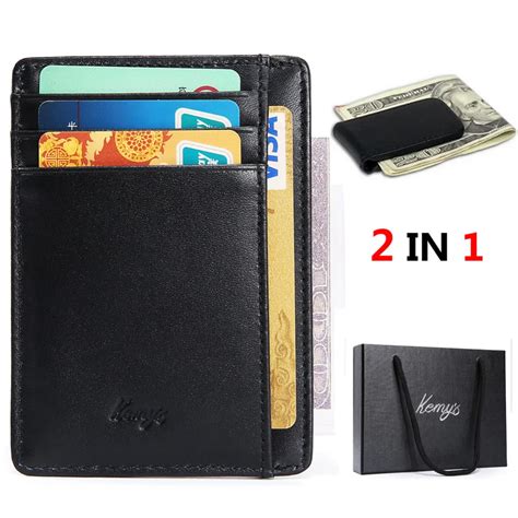 Slim Card Holder Wallets For Men Small Thin Slim Mini Genuine Leather