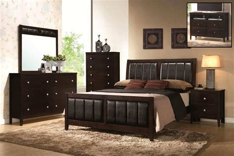 Coaster Carlton Upholstered Bedroom Set Cappuccino 202091 Bed Set At