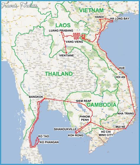 Southeast Asia Travel Guide Map Travelsfinderscom