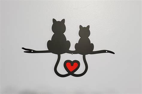 Cat Love Metal Steel Wall Art Sign Etsy
