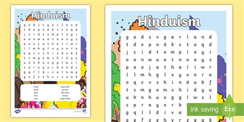 Hinduism Word Search Hinduism Vocabulary For Kids