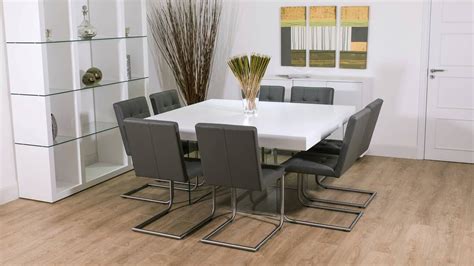Modern Large Grey And White Dining Set Uk Modern Square Dining Table