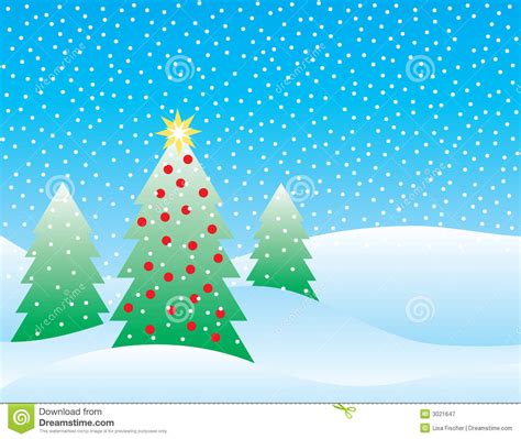 Snowy Christmas Scene Stock Vector Illustration Of Celebration 3021647