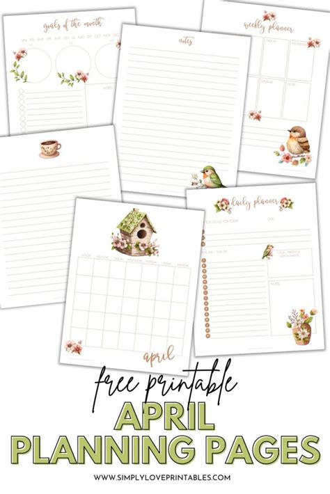Free Printable April Planning Pages Simply Love Printables