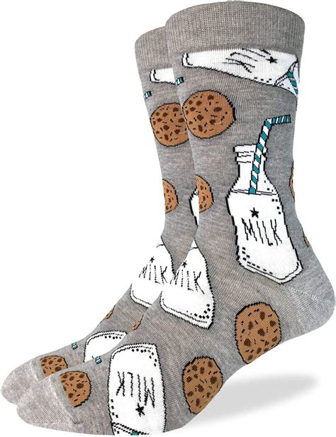 Size 13 17 Good Luck Sock Mens Extra Large Milk And Cookies Socks Big