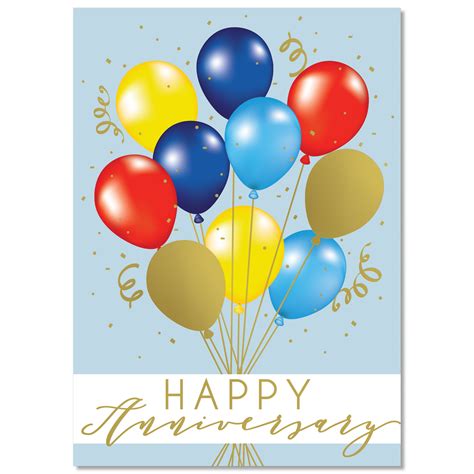 Colorful Balloons Anniversary Card Hrdirect